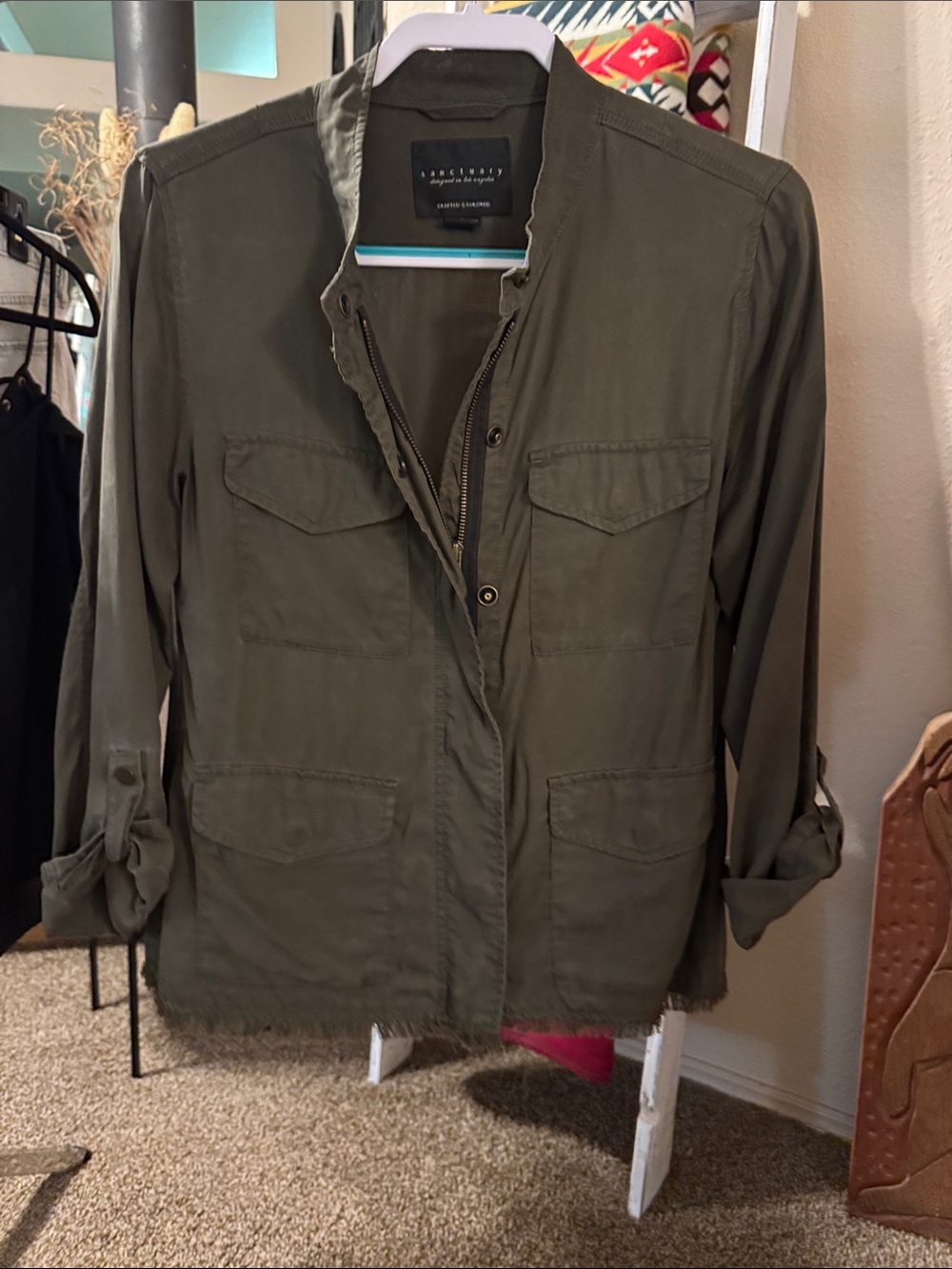 Sanctuary Olive Green Utility Jacket - Women's Military Style